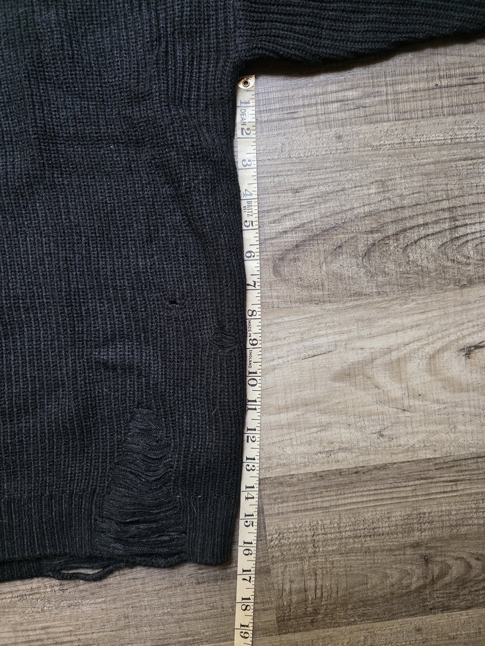 ASOS Men's Distressed Grunge Sweater In Black - Picture 7 of 9